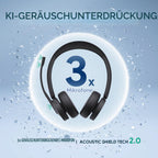 Kabelloses DECT-Büro-Headset WH64 Pro mit 3,5-Zoll-Touchscreen-Basisstation und Bluetooth