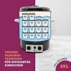 Einkochautomat 29 L mit Präzisionsthermostat, Auslaufhahn und Zeitschaltuhr, 1800 Watt, Emaille