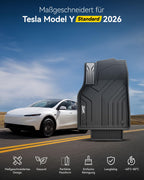 Fußmatten und Kofferraumwanne Set Model Y Standard 2026 6-teilig aus TPE Schwarz wasserdicht rutschfest