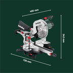 Kapp- und Gehrungssäge KGS 254 M mit Zugfunktion und 254 mm Sägeblatt, inkl. Materialklemme und Spänefangsack