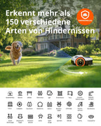 Mähroboter i105E ohne Begrenzungskabel, für 500 m², RTK und Vision, mit Ladestation und 9 Ersatzklingen