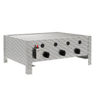 Edelstahl Gastrobräter mit 3 Brennern, 64 x 52 x 27 cm, Gasgrill für Propangas oder Butangas inkl. Grillrost, Flammenblech, Fettwanne und