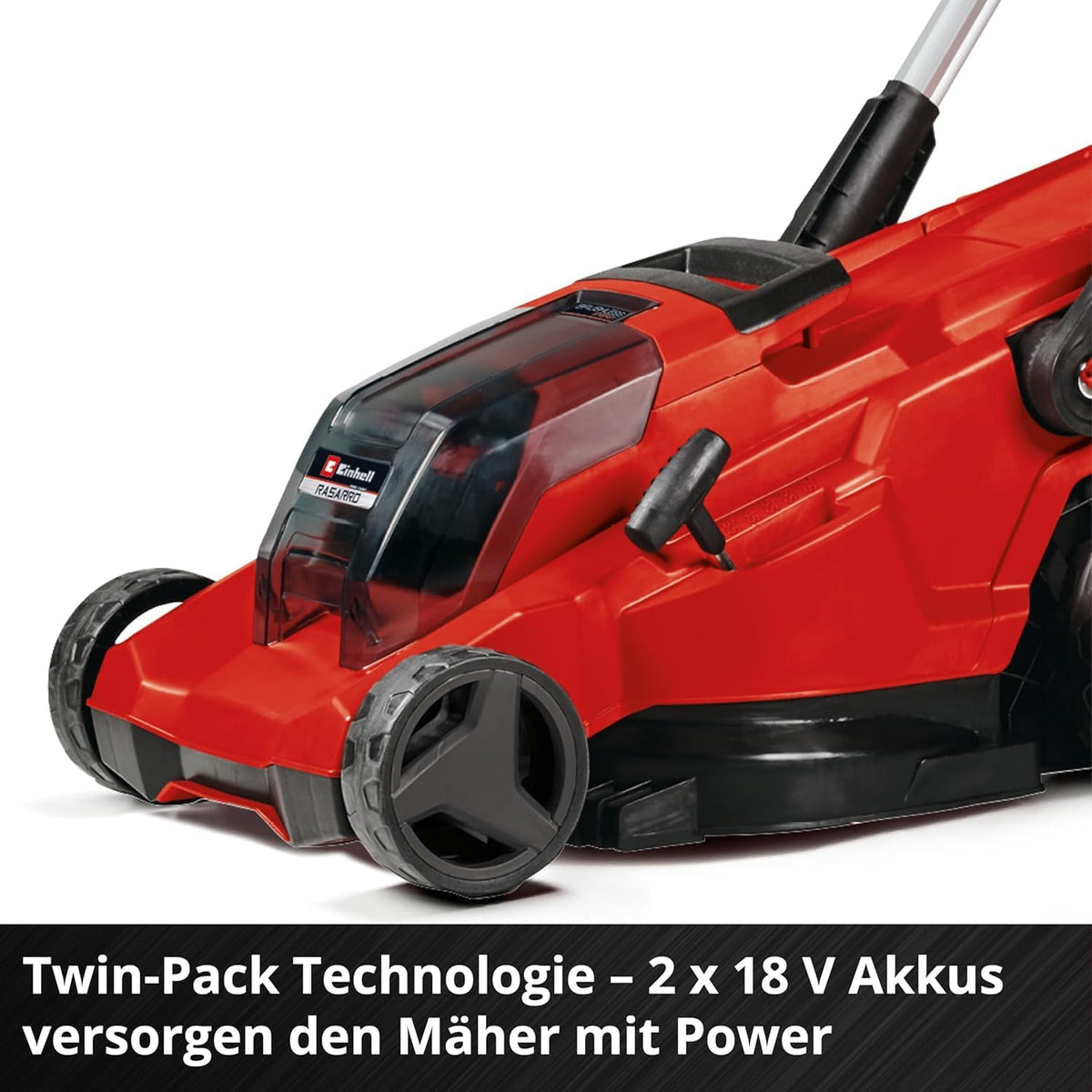 Akku-Rasenmäher RASARRO 36/42 42 cm Schnittbreite Brushless-Motor Mulchfunktion 550 m² 2x 4,0 Ah Akku Ladegerät