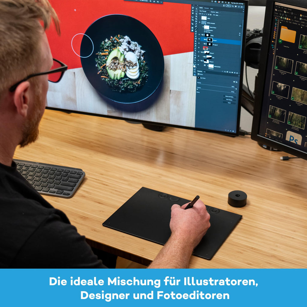 Grafiktablett Intuos Pro Medium 8192 Druckstufen Bluetooth USB mit Pro Pen 3 ExpressKeys 263 x 148 mm aktive Fläche