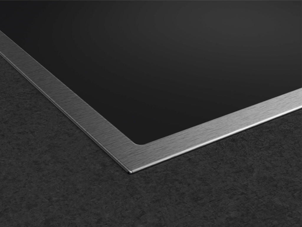 Glaskeramik-Kochfeld 60 cm mit 4 Kochzonen und Rahmen aus Edelstahl, schnelles Aufheizen, TN64RA06XB