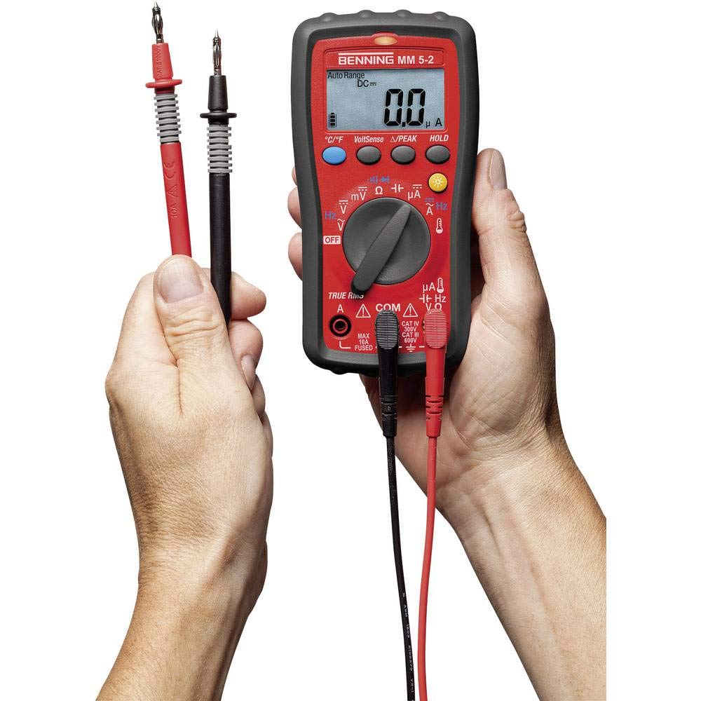 Digital-Multimeter MM 5-2 TRMS mit Spannungs-, Strom-, Widerstands-, Frequenz-, Kapazitäts-, Temperatur-, Durchgangs- und Diodenmessung