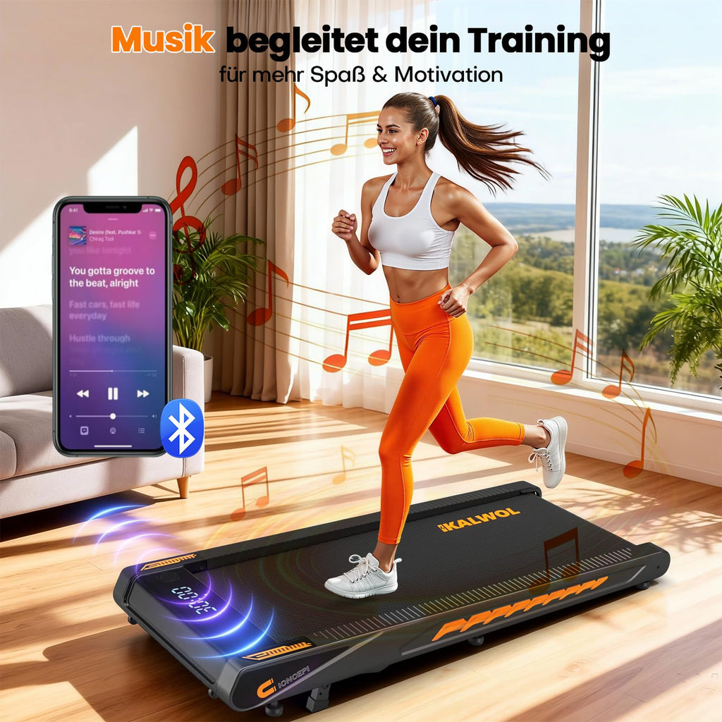 4-in-1 Walking Pad Laufband für Zuhause bis 10 km/h mit 10 % Steigung, 2,75 HP bürstenloser Motor und Bluetooth-Lautsprecher, bis 160 kg