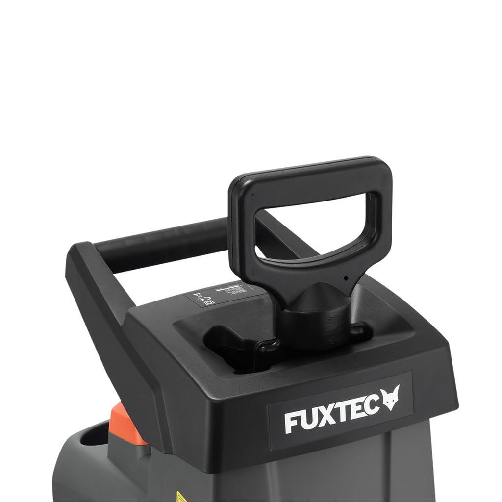 Elektro Gartenhäcksler FX-EGH2800T mit 2800 W und Walzenhäcksler für Äste bis 44 mm, 60 L Fangsack sowie 92 dB(A) Betrieb