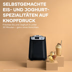Eismaschine und Joghurtbereiter 2-in-1 mit Kompressor, 1,2 L, EZ 7407, inkl. Rezeptbuch