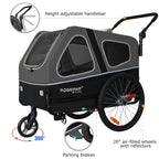 Hundeanhänger & Hundebuggy S-Line XL mit Federung, 2 in 1 Fahrradanhänger und Jogger bis 45 kg