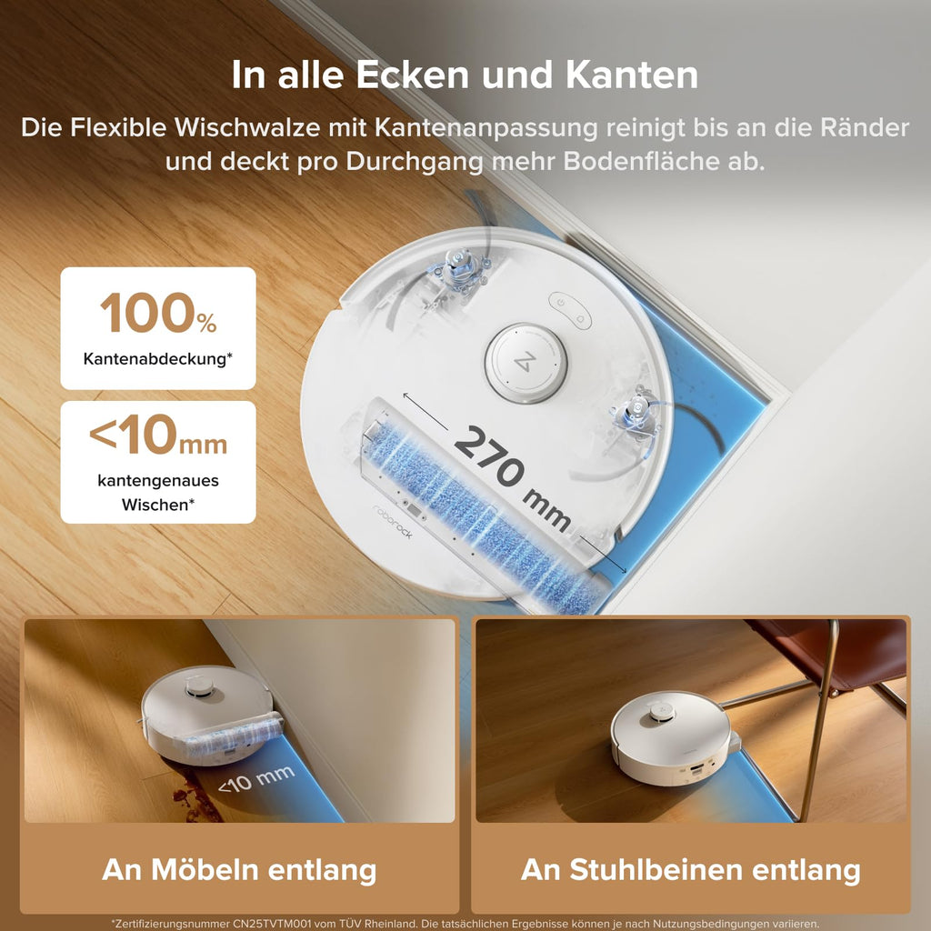 Saugroboter mit Wischfunktion Qrevo Curv 2 Flow, 20.000 Pa Saugkraft und selbstreinigender SpiraFlow-Wischwalze