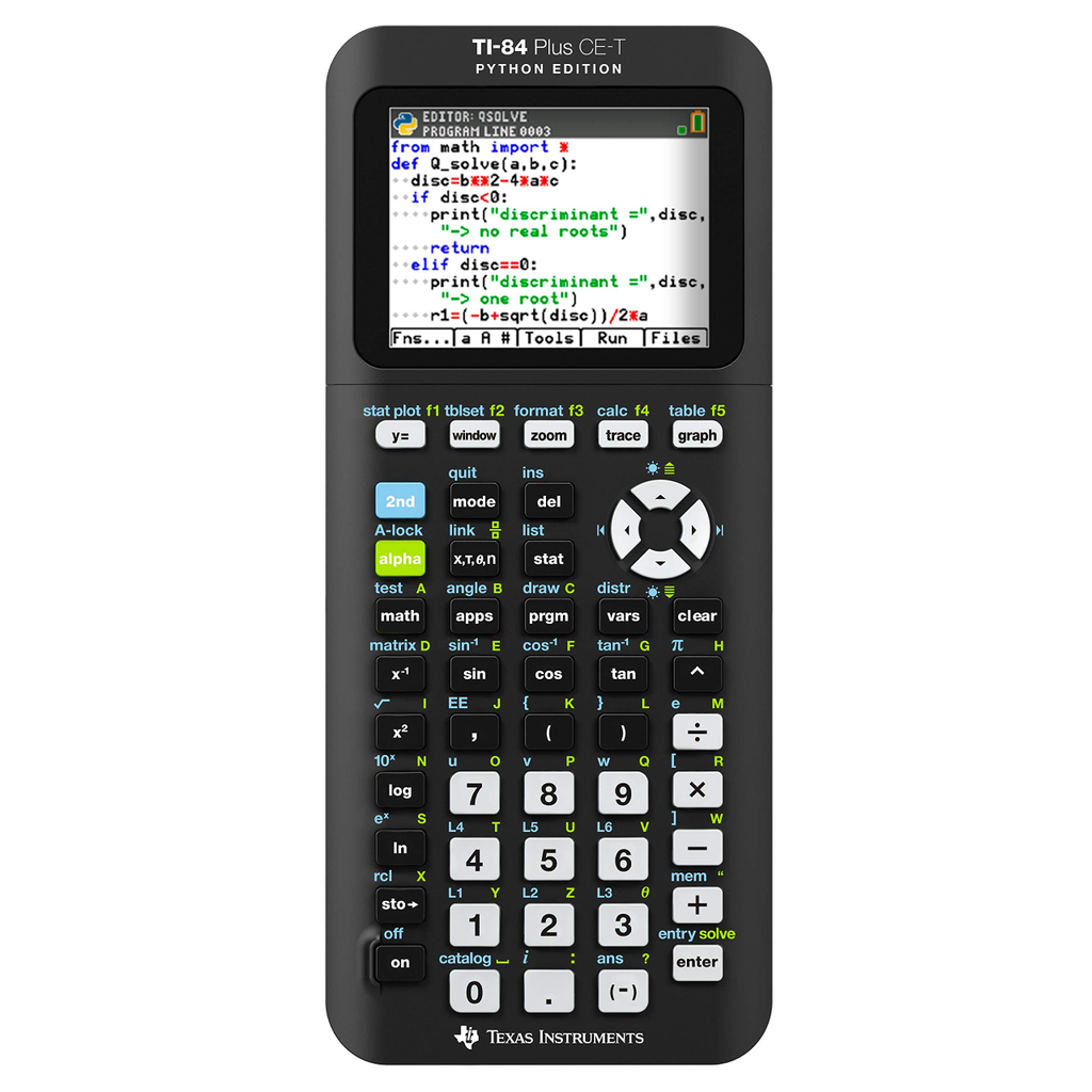 Grafikrechner TI-84 Plus CE-T Python Edition mit Farbdisplay und Python-Programmierung, schwarz