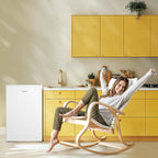 80L Kühlschrank mit Gefrierfach, EEK D, 39 dB, Inverter-Kompressor, freistehend, weiß