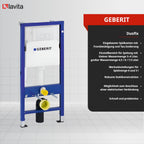 Wand-WC Komplettset Dalia mit Duofix Basic Vorwandelement, spülrandlosem Tiefspül-WC, Soft-Close-Sitz und Delta 25 Bedienplatte in Weiß
