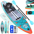 Aufblasbares SUP Set mit Kajaksitz, 330x76x15 cm, Doppel-Paddel und Zubehör, Tragkraft bis 150 kg