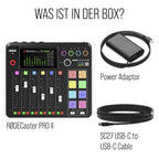 Podcast Produktionsstudio Pro II 9 Kanäle 4 Combo-Eingänge Dual USB-C Bluetooth 8 SMART Pads