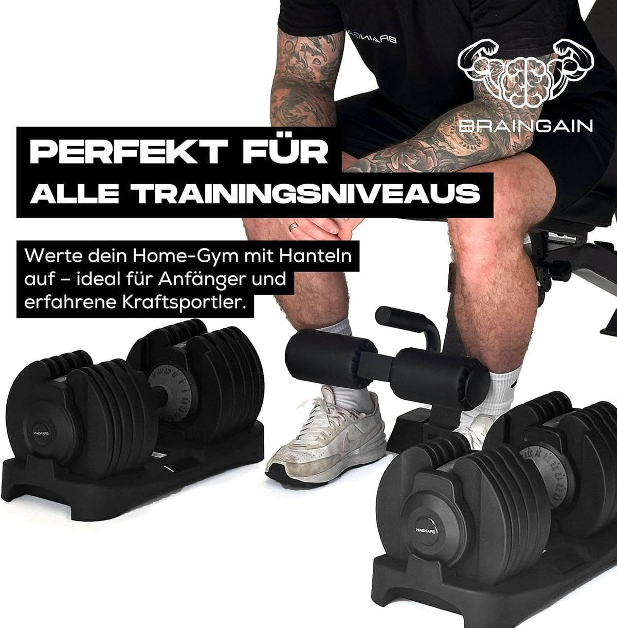 Verstellbare Hanteln 24 kg, 2er-Set, 15-in-1, stufenlos verstellbar von 2,5 bis 24 kg, platzsparend
