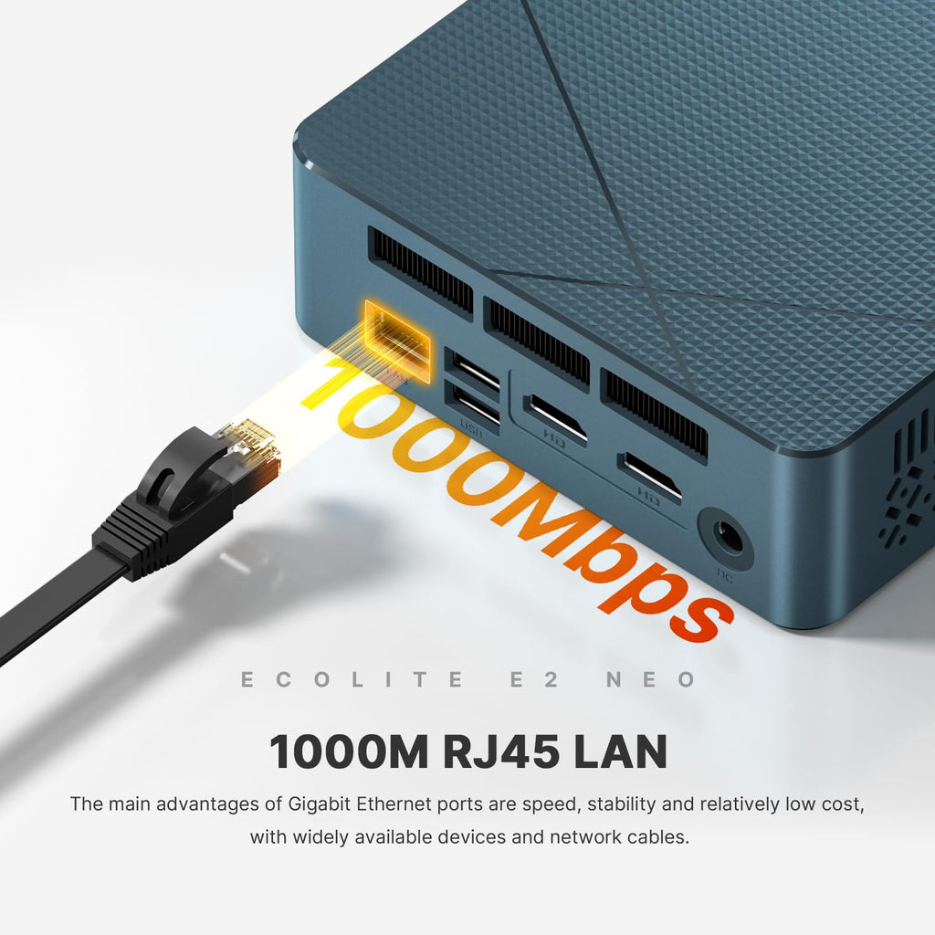 Mini-PC mit Windows 11 Pro, AMD Ryzen 5 3500U, 8 GB DDR4 RAM, 256 GB SSD, 4K bei 60 Hz über Triple Display, HDMI, USB-C, USB 3.2, LAN, WLAN und