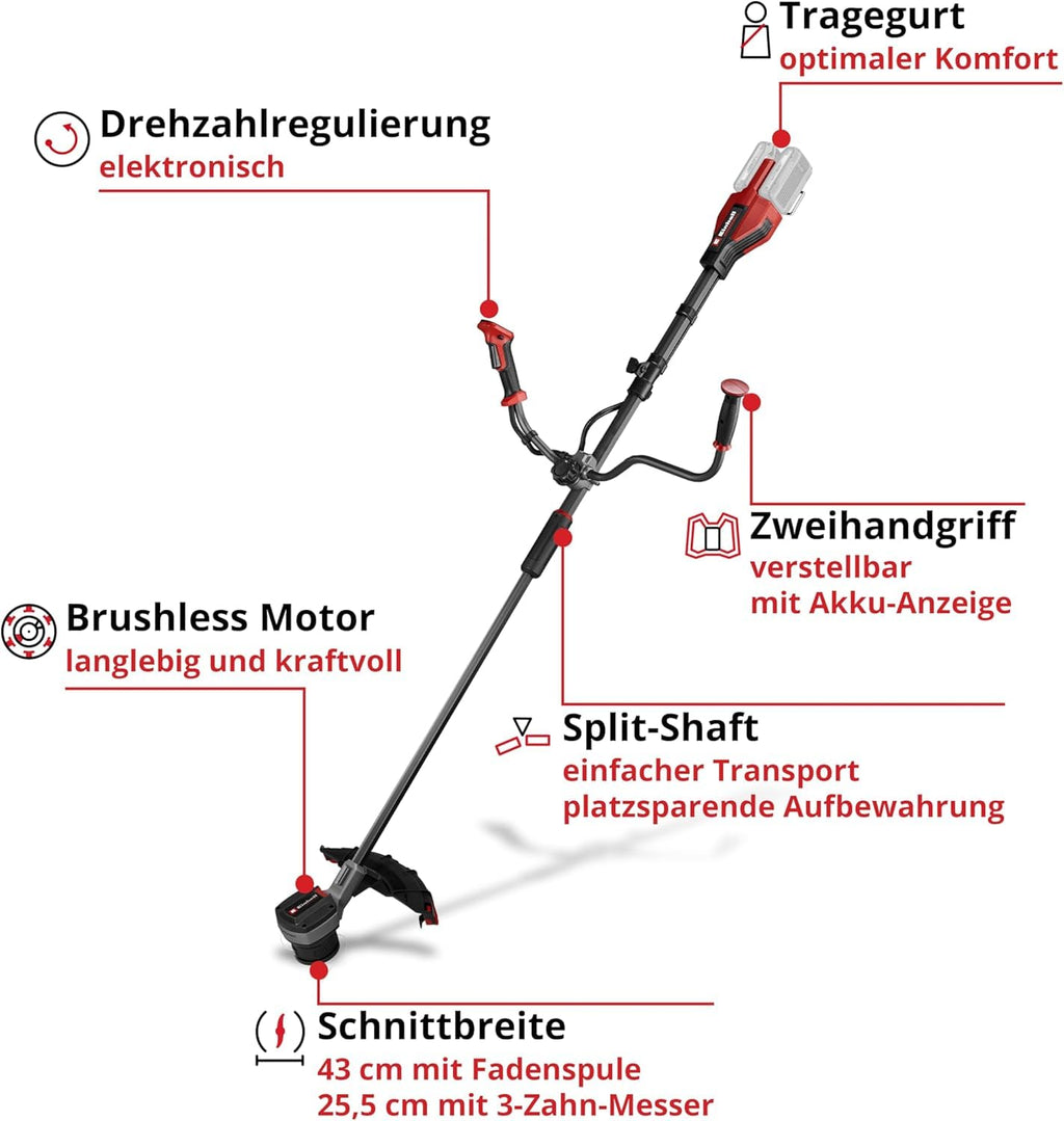 Akku-Sense GP-BC 36/430 Li BL-Solo Akku-Motorsense mit 43 cm Schnittbreite, bürstenlosem Motor und Power X-Change