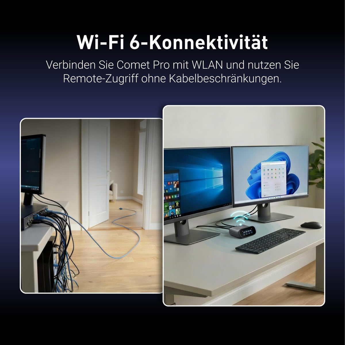 Remote KVM Comet Pro GL-RM10 mit Wi-Fi 6 4K@30FPS Video-Passthrough Touchscreen Zwei-Wege-Audio und Tailscale