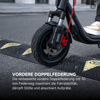E-Scooter F2 Pro D II mit Straßenzulassung, bis zu 65 km Reichweite, 120 kg Tragfähigkeit und vorderer Doppelfederung, schwarz