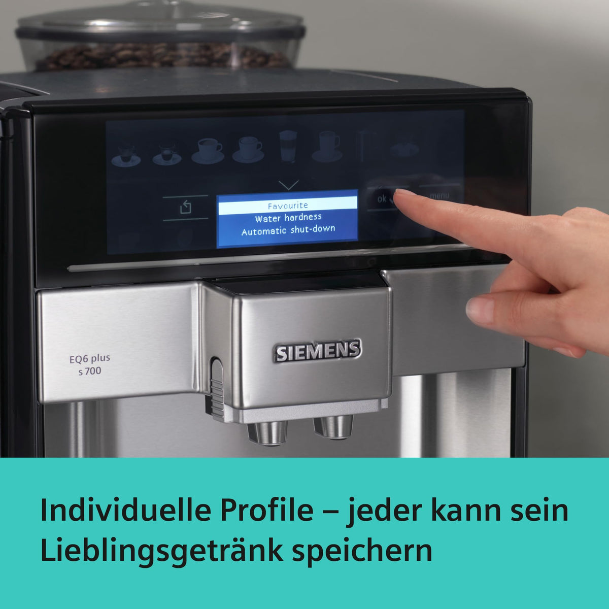 Kaffeevollautomat EQ6 plus s700 mit Milchsystem und Keramikmahlwerk, 12 Getränke, automatische Milchsystem-Reinigung, Edelstahl