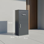 Freistehender Paketbriefkasten XXL mit Paketfach und Briefkasten, abschließbar, anthrazit, 112 cm hoch, inkl. 2 Schlüssel pro Schloss und Bodendübel