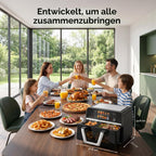 10-in-1 Heißluftfritteuse 10 L mit Dual-Zone, 2500 W, 360° Kochfenster, Farb-Touchscreen, spülmaschinenfeste Teile
