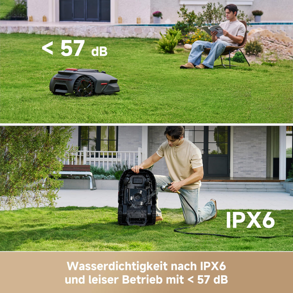 Mähroboter LiDAX Ultra 800 mit Garage, 3D-LiDAR und KI-Vision, 20 cm Schnittbreite, Schnitthöhe 3-10 cm