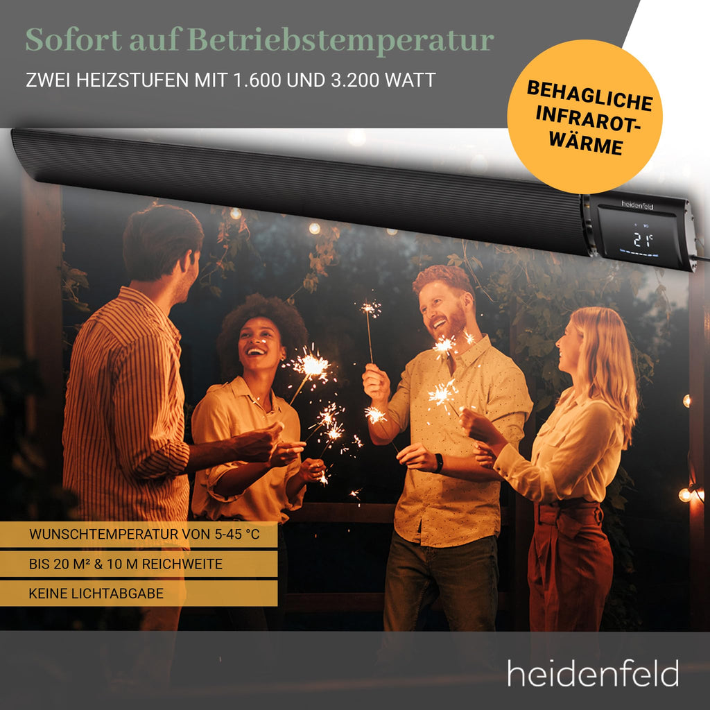 Dunkelstrahler 3200 Watt für Räume bis 20 m², DH700 mit App- und WLAN-Steuerung sowie Fernbedienung
