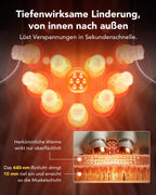 Faltbares Nackenmassagegerät G7 Pro Fold mit Wärme, 9 Vibrationsköpfe, kabellos, 2400-mAh-Akku, grau