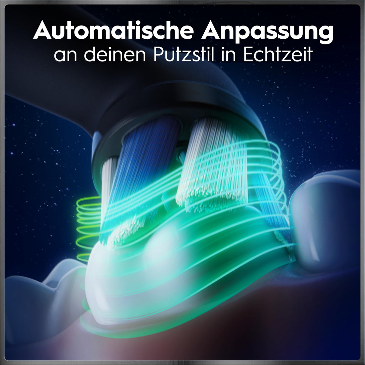 Elektrische Zahnbürste iO Series 10 mit iO Sense Ladestation, 3 Aufsteckbürsten, Lade-Reise-Etui und 7 Putzmodi in Cosmic Black