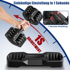 Verstellbares Kurzhantelset 5-in-1 2 bis 12 kg 5 Gewichtsstufen mit Ablagegestell und Anti-Rutsch-Griff