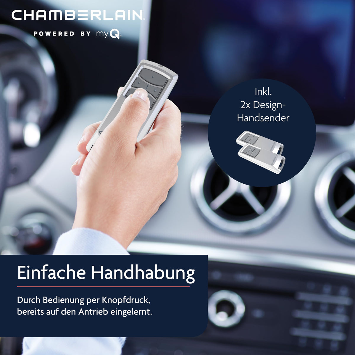 Garagentorantrieb ML1040EV mit 1000 N Zugkraft für Tore bis 140 kg, leiser Zahnriemenantrieb und Smart-Home-Fähigkeit, inkl. 2 Handsender