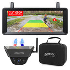 Kabellose Solar-Rückfahrkamera mit KI-Warnungen und 1-Min-Magnetmontage, 7,2"""" 1080P