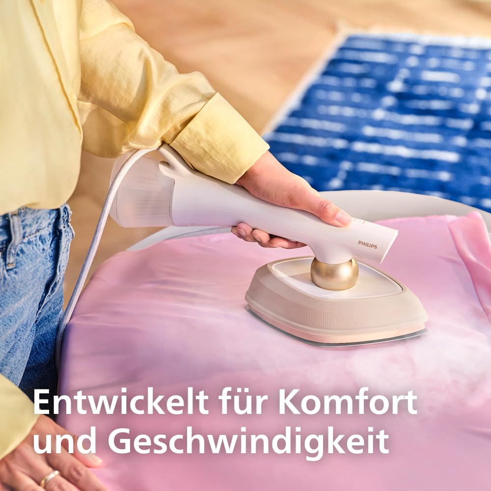 2-in-1 Bügeleisen und Dampfbürste OneTurn, 1800 W, mit StyleMat und hitzebeständigem Dock, weiß