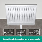 Duschsystem mit Thermostat Crometta E, Regendusche 240 x 240 mm und Handbrause mit 2 Strahlarten, inkl. Brausestange, Schlauch und Armatur, Chrom