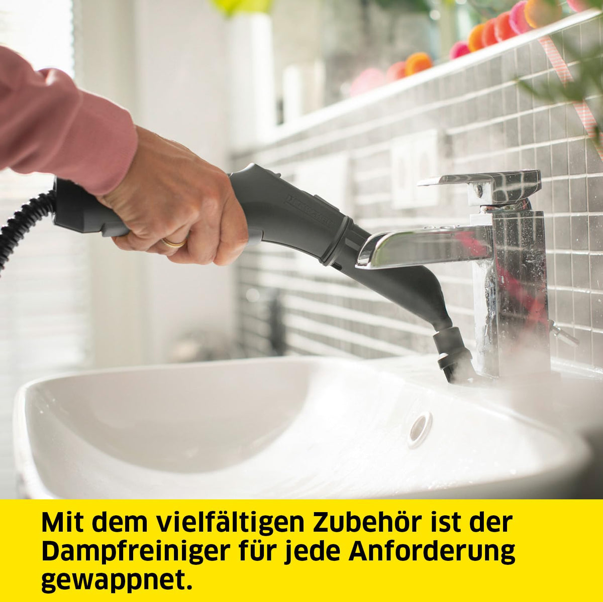Dampfreiniger SC 4 EasyFix 3,5 bar mit Bodenreinigungsset 2 Verlängerungsrohren Bodendüse und Mikrofaser-Bodentuch