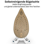 Dampfbügelstation mit 8 Bar Druck und 2200 Watt, 120 g/min Dampfleistung sowie 520 g/min Dampfstoß