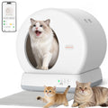 Selbstreinigende Katzentoilette mit App-Steuerung Sicherheitssensoren automatischer Reinigung Geruchsverschluss 57,6 l Grau