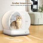Selbstreinigende Katzentoilette mit App-Steuerung Sicherheitssensoren automatischer Reinigung Geruchsverschluss 57,6 l Grau