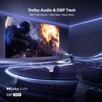 Tragbarer Smart Beamer mit Google TV, 1080p, 4K unterstützt, 500 ANSI Lumen und 20-W-Dolby-Audio