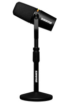 Dynamisches Podcast-Mikrofon MV7+ USB-C XLR mit Mikrofonständer Schwarz für Streaming und Videokonferenzen