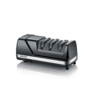 Elektrischer Messerschärfer CX125 mit 3 Stufen und Diamantbeschichtung für 15°-Klingen, für Küchen-, Jagd- und Wellenschliffmesser, Schwarz