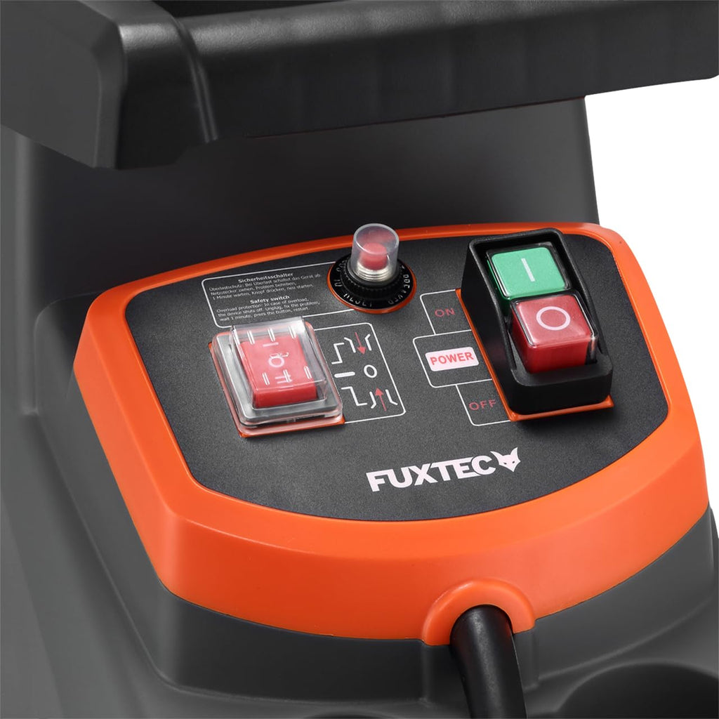 Elektro Gartenhäcksler FX-EGH2800T mit 2800 W und Walzenhäcksler für Äste bis 44 mm, 60 L Fangsack sowie 92 dB(A) Betrieb