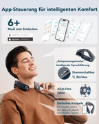 Faltbares Nackenmassagegerät G7 Pro Fold mit Wärme, 9 Vibrationsköpfe, kabellos, 2400-mAh-Akku, grau