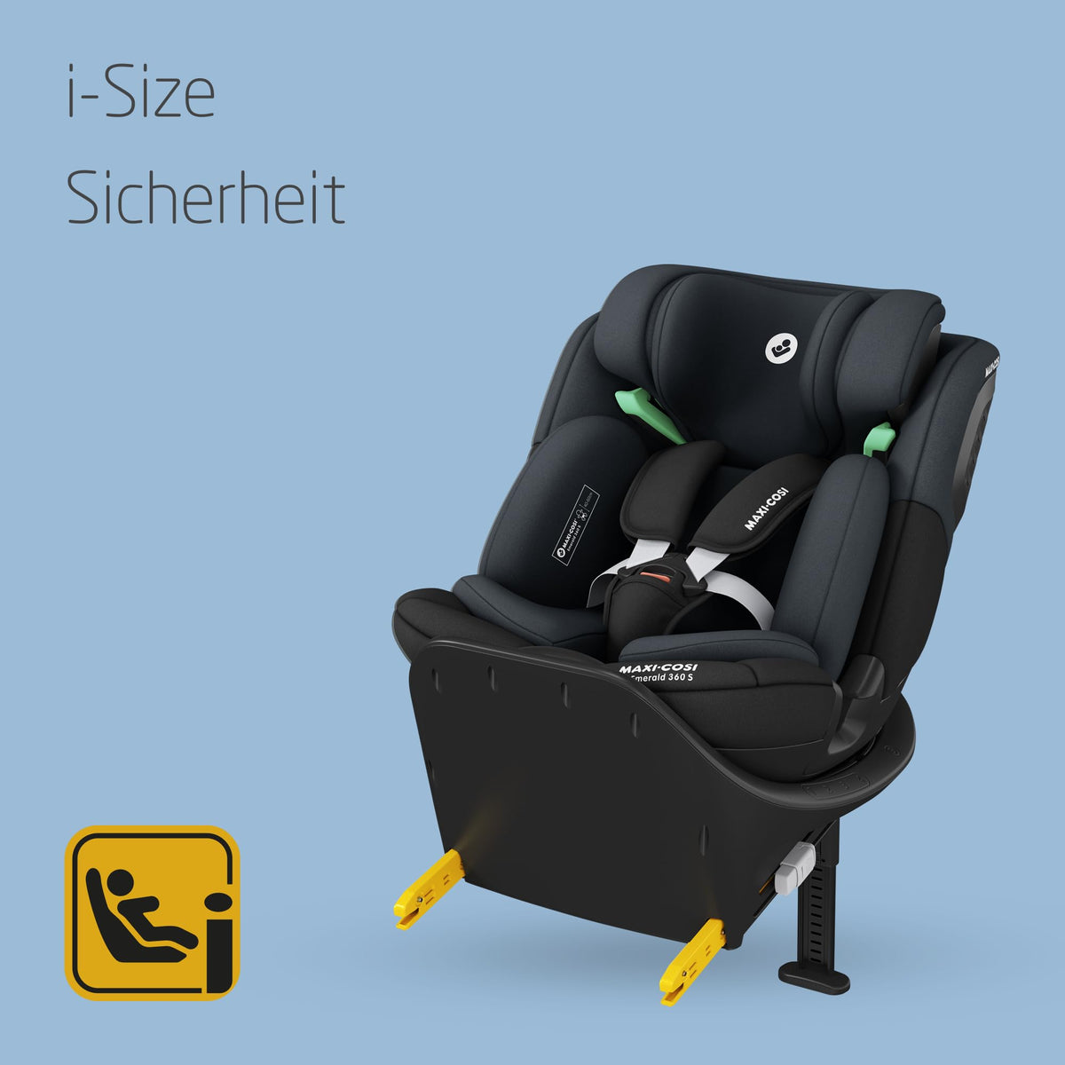 Kindersitz mit ISOFIX und 360°-Drehung, 40–150 cm, rückwärtsgerichtet bis 4 Jahre, Tonal Black
