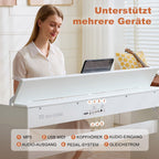Digitalpiano-Set mit 88 halbgewichteten Tasten, Klavierhocker und 3 Pedalen in Weiß