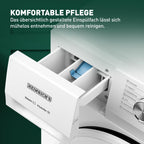 Waschmaschine 8 kg 1400 U/min 15 Programme AquaStop Inverter-Motor LED-Display Steam-Funktion Energieeffizienzklasse A Weiß