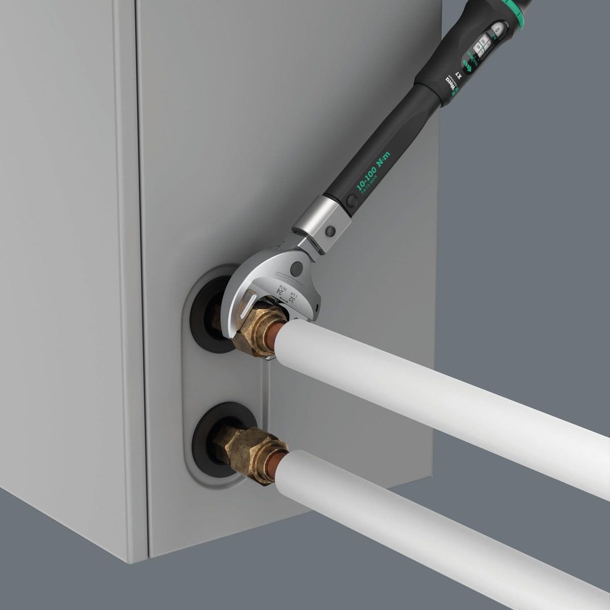 Drehmomentschlüssel-Set 10–100 Nm 14 x 18 mm 4-teilig Click-Torque für Kälte- und Klimaanlagen sowie Wärmepumpen